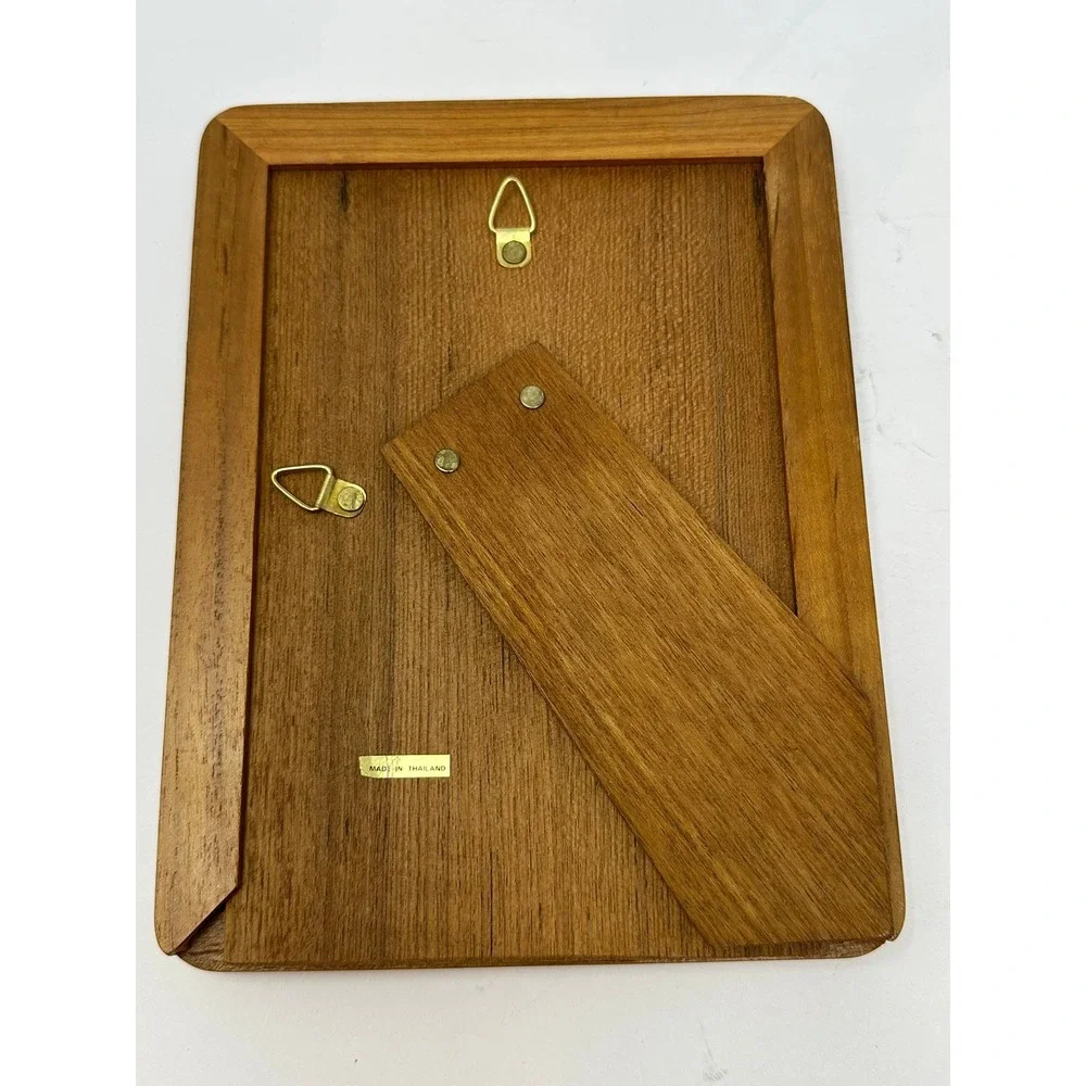 Vintage Burnes Teakwood Picture Frame 5x7 Rounded Edge MCM Thailand B0